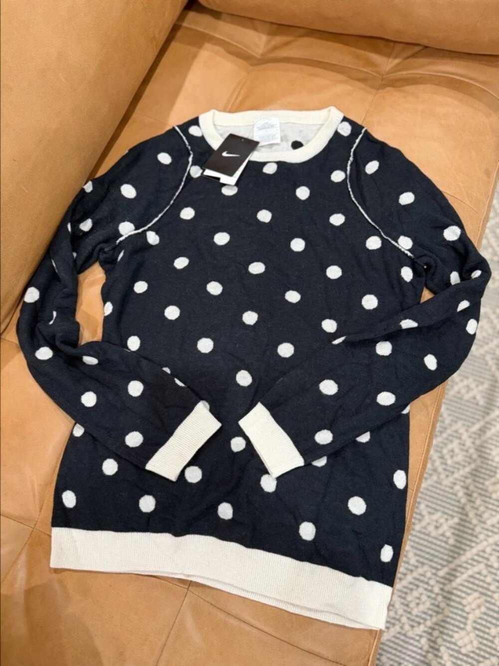 Nike Women's Reversible Polka Dot Crewneck Sweater L NWT